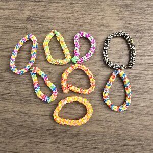 Rubber Band Bracelets Lot os 8 Multiple Colors Stretchy Jewelry Homemade